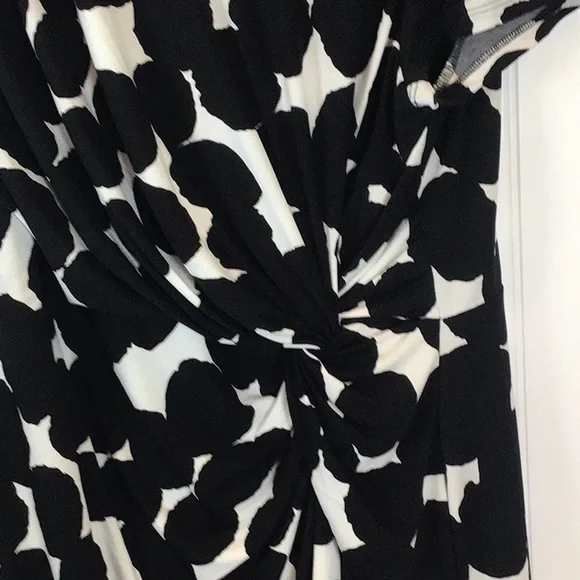 💖 Ellen Tracy | Black/White Twist Front Jersey Dress Size XL - Picture 8 of 12